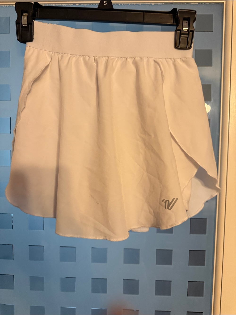 Varsity White Women's Athletic Skort with Flared Hem